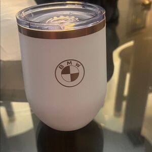 BMW White Insulated Tumbler with Clear Lid